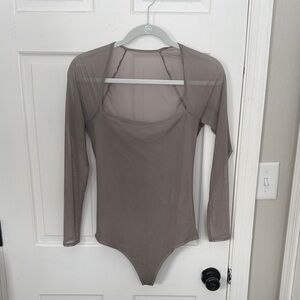 Abercrombie Long Sleeve Bodysuit - taupe